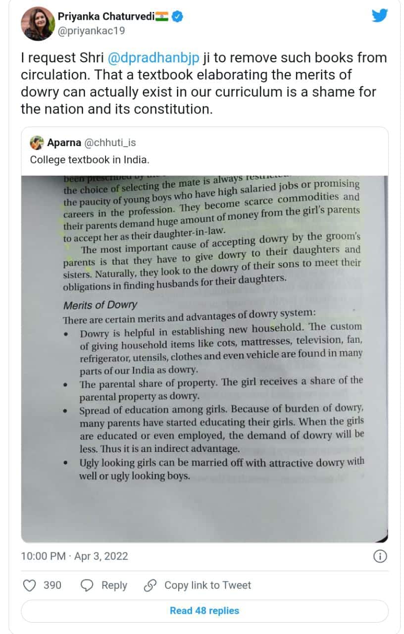 The picture of the book telling the eligibility of dowry went viral on social media, users are fiercely protesting