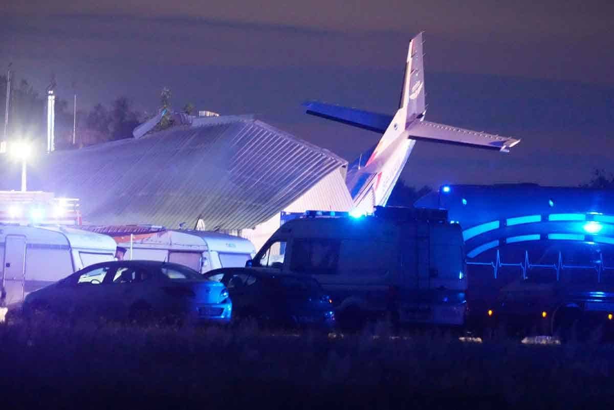 Cessna plane crashes into an airfield hangar in central Poland Five killed