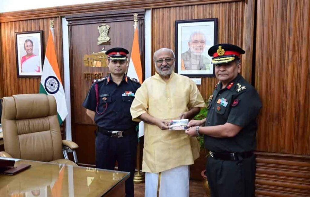 Governor CP Radhakrishnan met Brigadier Ashwini Nair and Colonel AK Singh