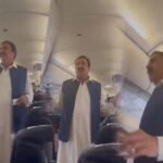 Pakistan A video has surfaced in which a man was seen asking for donations inside the plane.