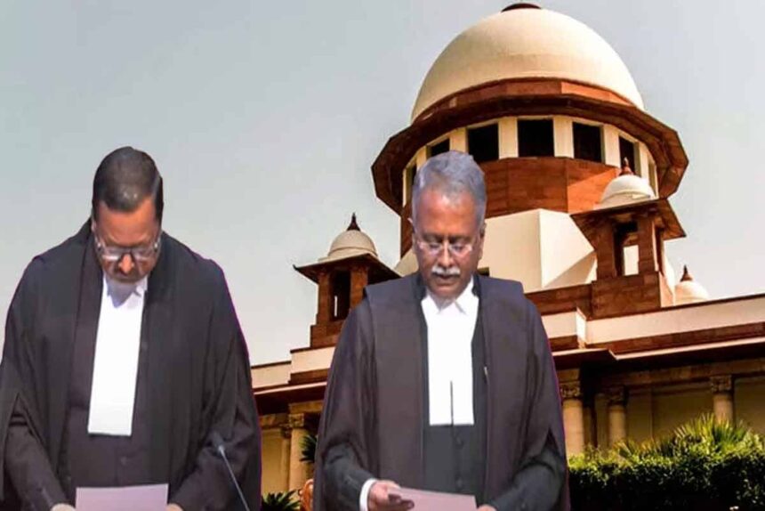 Supreme Court Supreme Court judges CJI DY Chandrachud President Draupadi Murmu Justice Ujjwal Bhuiyan Justice S. Venkatanarayan Bhatti Supreme Court gets two new judges, Chief Justice administers oath to both the judges