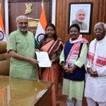 Former Minister Geetashree Oraon met Governor CP Radhakrishnan