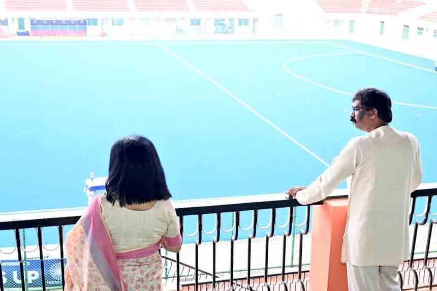 Chief Minister Hemant Soren inspected Jaipal Singh Munda Astroturf Stadium