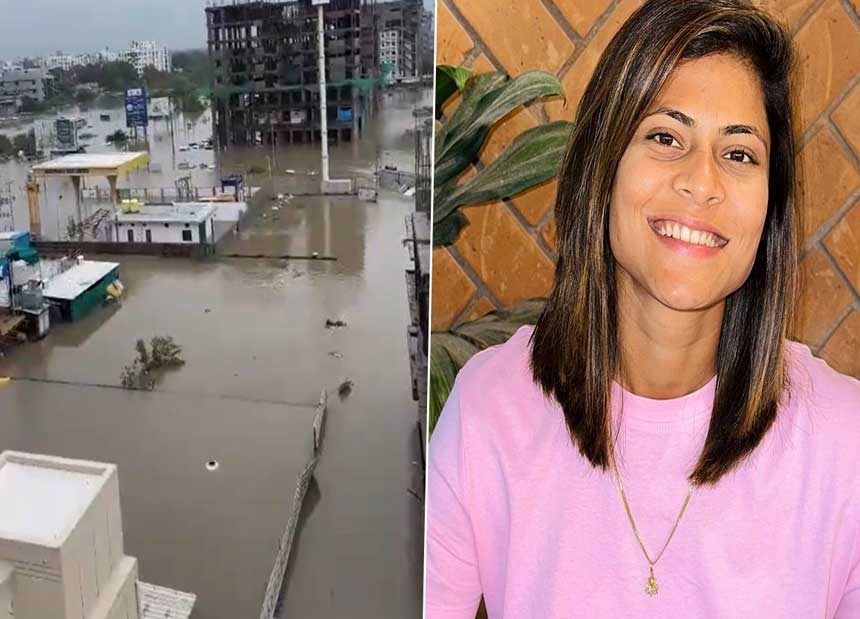 Cricketer Radha trapped in flood rescued