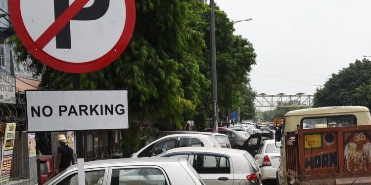 Police imposed fine on 30 vehicles parked in NO PARKING area