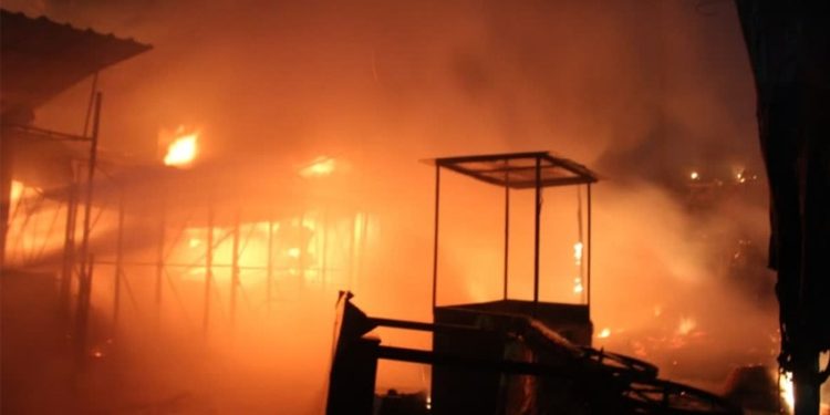 Fire in Vegetable Market