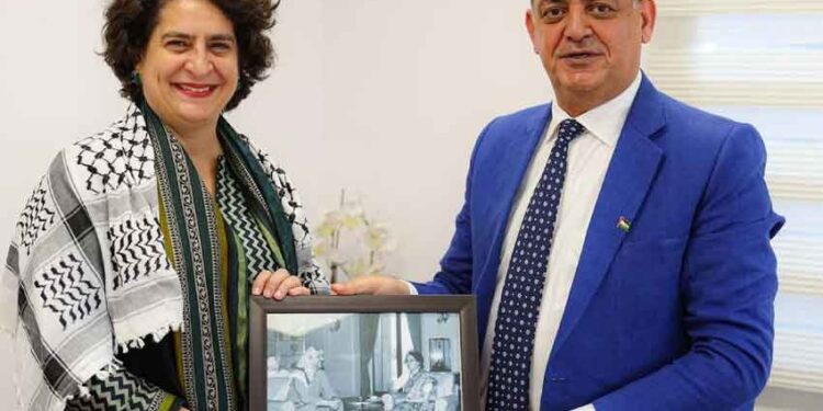 Palestinian ambassador met Priyanka Gandhi